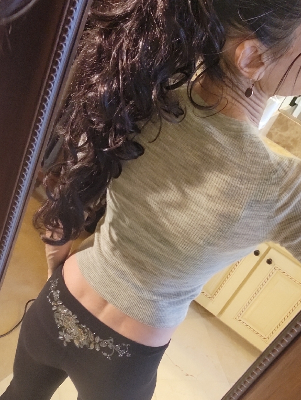 Vince 1/2-Sleeve Knit Lightweight Semi-sheer Gray Heathered Top, XS - Picture 8 of 15